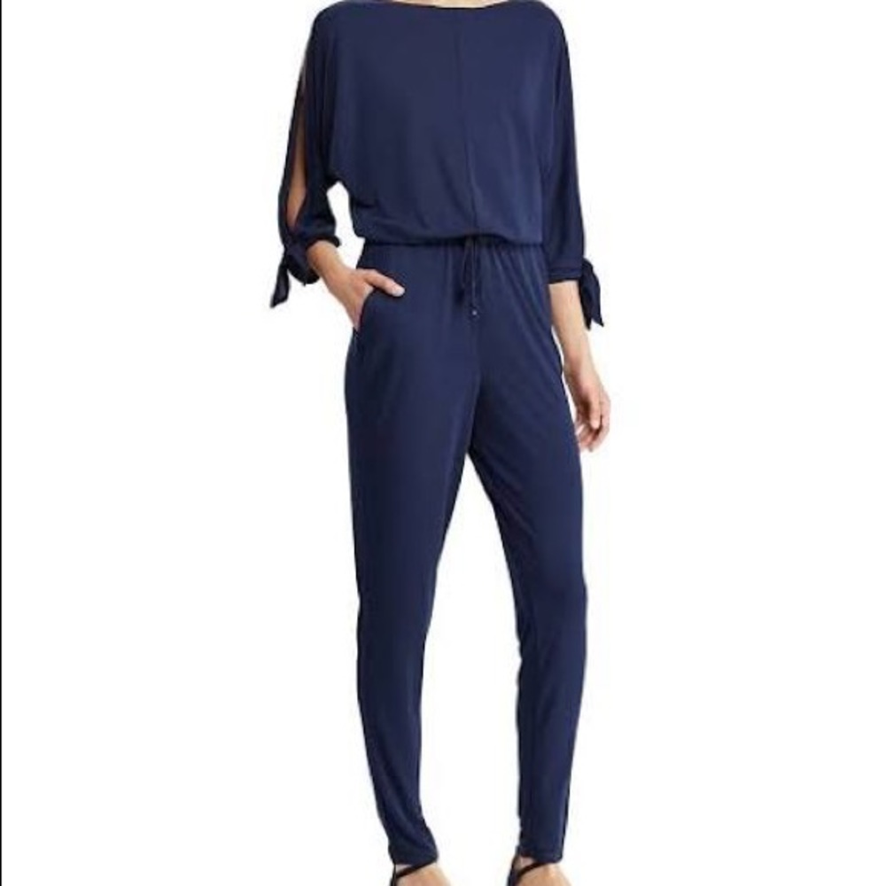 Ralph Lauren Navy 3/4 Sleeve Jumpsuit